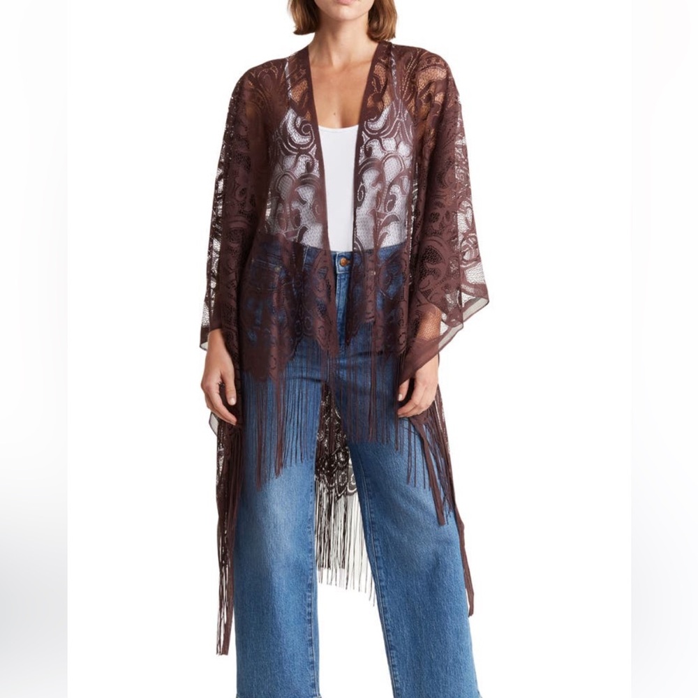 STEVE MADDEN ❤️‍🔥 LACE KIMONO NWT ONE SIZE FITS ALL - Picture 3 of 5